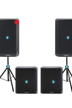 Pack Audiophony Carbon 12- 2.2 | 2 Tops 12" + 2 Subs 18" + Soportes Precio De Oferta