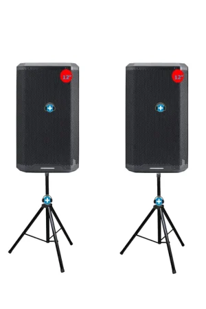 Venta Final Pack 2 Altavoces Activos 12" Carbon 12A + Soportes - Sistema PA Completo