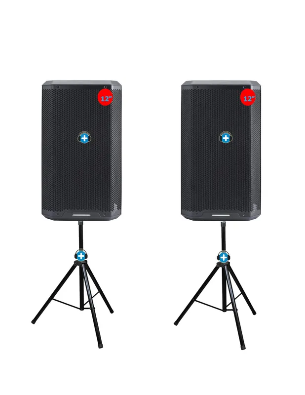 Venta Final Pack 2 Altavoces Activos 12" Carbon 12A + Soportes - Sistema PA Completo