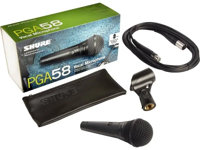 Stock Limitado SHURE PGA58 XLR Micrófono cardioide dinámico para voces