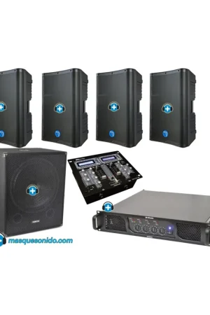 Pack Sonido Pub & DJ 2100W RMS: 4 Altavoces 15", Subwoofer Activo 18" y Mesa DJ con USB Precio De Fábrica