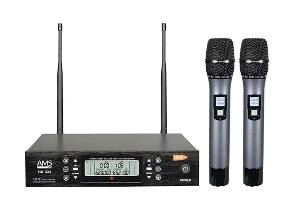 AMS MU 322 + MM 22 Sistema inalámbrico UHF de 200 canales Económico