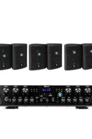 Marca Reconocida EQUIPO DE SONIDO PASADENA 40 BLACK HILO MUSICAL 6 ZONAS - 6 altavoces 4 pulgadas