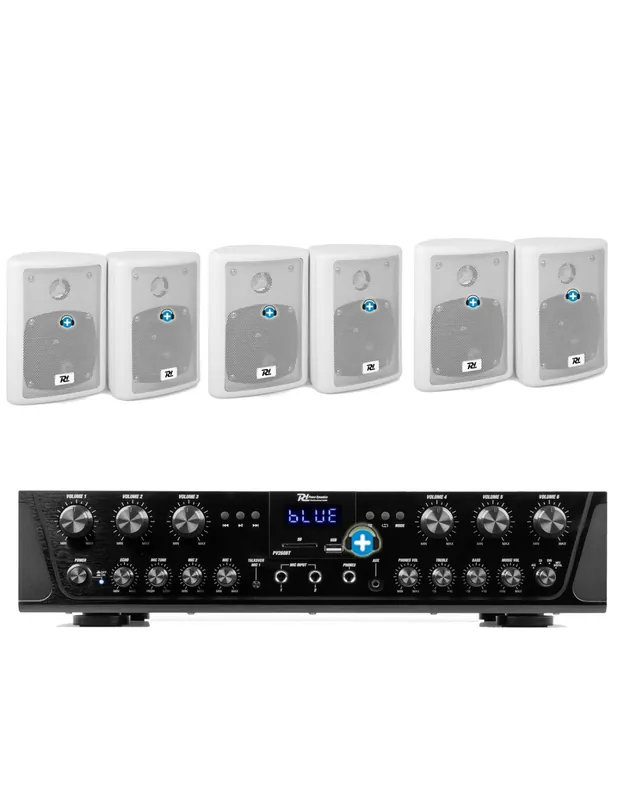 EQUIPO DE SONIDO PASADENA 40 WHITE HILO MUSICAL 6 ZONAS - 6 altavoces 4 pulgadas Favorito De Clientes