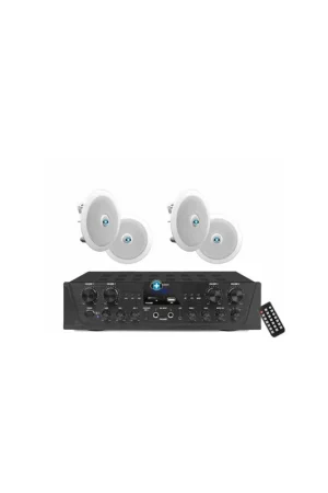 Entrega Rápida TAMPA 4X6 - HILO MUSICAL EN CASA 4 zonas - 4 altavoces techo 6 pulgadas