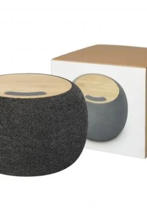 Altavoz de bambú/RPET bluetooth® y base de carga inalámbrica Ecofiber Entrega Rápida