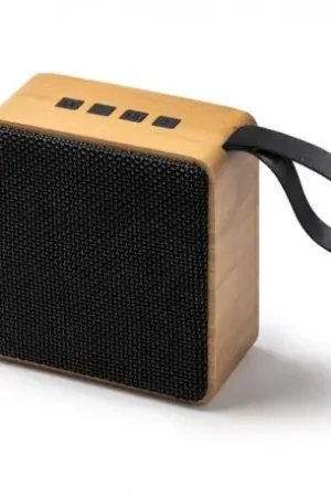 Altavoz inalámbrico con cuerpo de bambú y tejido R-PET BEMOL Novedad