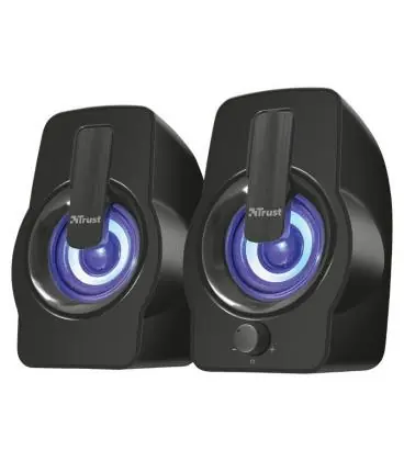 Precio Económico Altavoces 2.0 trust gemí rgb black - 12w (6w rms) - iluminación led con ciclo de colores - mando volumen delantero -