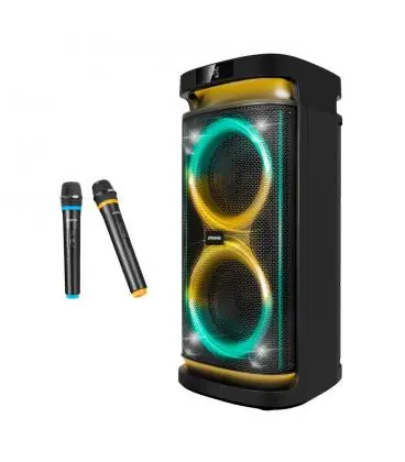 Altavoz rumbleboss phoenix 80w rms batería 4000 mah función karaoke 2 microfonos inalambricos incluidos Última Oportunidad