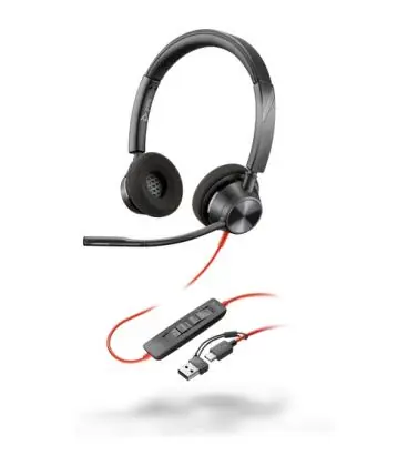 Última Versión Auricular poly blackwire 3320 stereo usb - c headset + adaptador usb - c - a