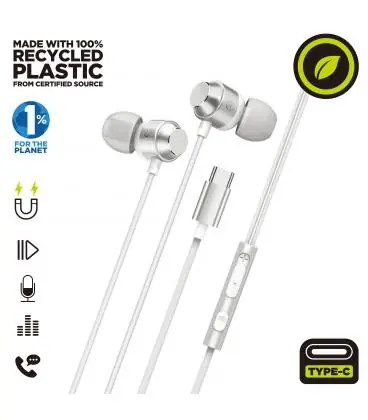 Ordenar Ahora Mismo Muvit for charge auriculares estéreo m32 tipo c magnéticos blancos