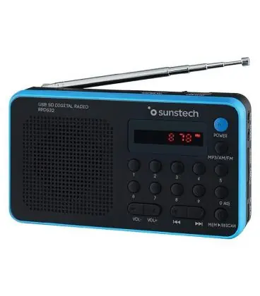 Rebajas Radio portátil sunstech rpds32bl blue - am/fm - 70 presintonias - altavoz 1.4w rms - sd/usb/aux-in - conexión auriculares -