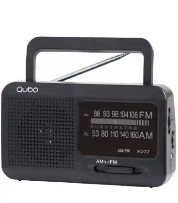 Radio Portátil Qubo R-222/ con Cable/ a Pilas/ Negra Ordena Ya