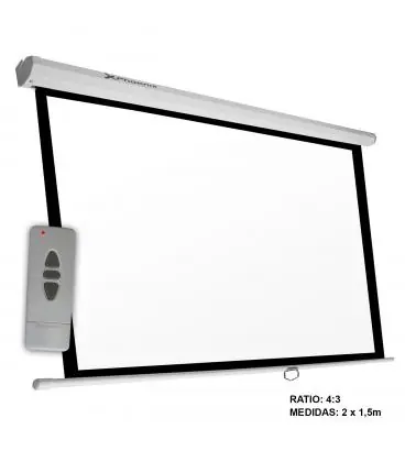 Pantalla electrica videoproyector pared y techo phoenix 100'' ratio 4:3 / 16:9 2m x 1.5 m posicion ajustable / carcasa blanca Oferta Especial