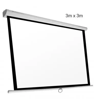 Solo Hoy Pantalla manual videoproyector pared y techo phoenix 169´´ ratio: 1:1 / 4:3 / 16:9/ 3m x 3m posicion ajustable / carcasa blanca