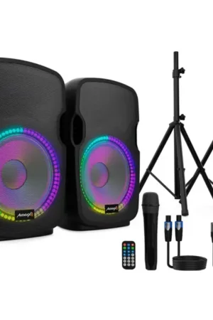 Disponible Ahora AUDIBAX PARTY 212 LED SET 2 ALTAVOCES 12 PULGADAS