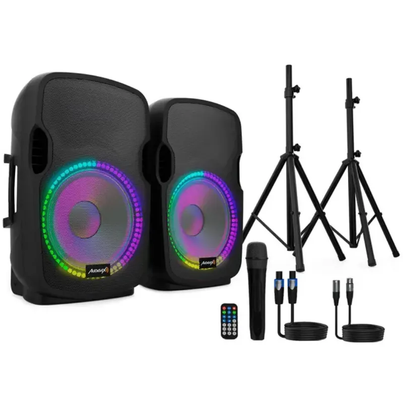Disponible Ahora AUDIBAX PARTY 212 LED SET 2 ALTAVOCES 12 PULGADAS