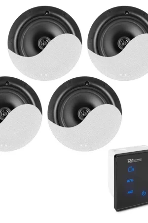 Solo Por Tiempo Limitado POWER DYNAMICS 952.460 POWERLINE A100BSET CONJUNTO AMPLIFICADOR PARA EMPOTRAR EN PARED CON 4 ALTAVOCES DE TECHO