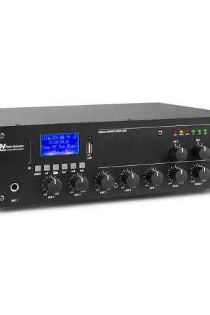 POWER DYNAMICS 952.084 PPA502 MEZCLADOR AMPLIFICADOR 100V - 50W 2 ZONAS Alta Calidad