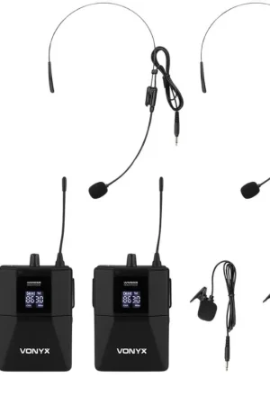 VONYX 179.204 WM552B MICROFONO DE PETACA INALAMBRICO UHF DUAL Oferta Flash