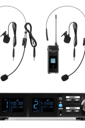 Comprar En Línea POWER DYNAMICS 179.032 PD522B JUEGO DE MICROFONO INALAMBRICO UHF CON 2 MICROFONOS DE PETACA