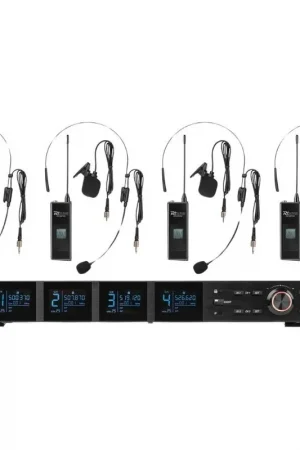 A Buen Precio POWER DYNAMICS 179.026 PD524 SET DE MICROFONO INALAMBRICO UHF CON 4 MICROFONOS DE MANO