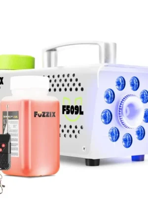 FUZZIX 160.312 F509LW MAQUINA DE HUMO PARTY 9 LEDS RGB EDICION BLANCA Directo De Fábrica