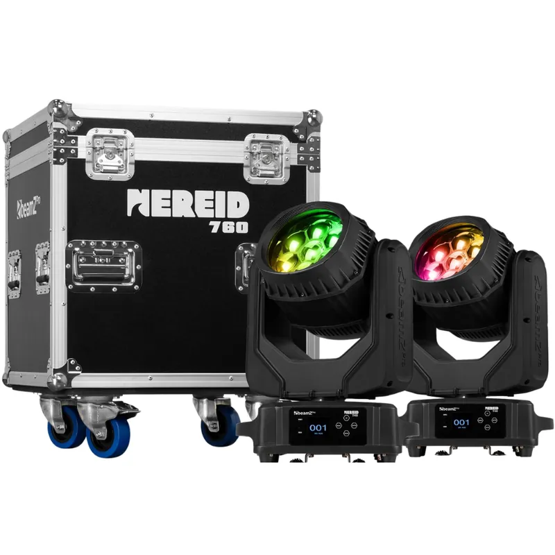 Devolución Gratuita BEAMZ PRO 152.078 NEREID740 LED BEE EYE CABEZA MOVIL CON ZOOM PARA EXTERIOR 2 PIEZAS EN FLIGHTCASE