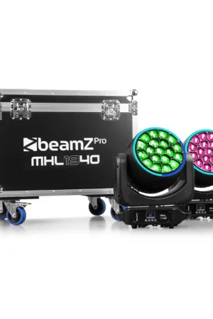 BEAMZ PRO 150.105 MHL1940 CABEZA MOVIL LED ZOOM 19X40W 2 UNIDADES EN FLIGHTCASE Imprescindible (Must-Have)
