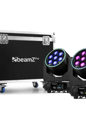 Última Versión BEAMZ PRO 152.127 MHL760 LED BEE EYE CABEZA MOVIL CON ZOOM 2 PIEZAS EN FLIGHTCASE