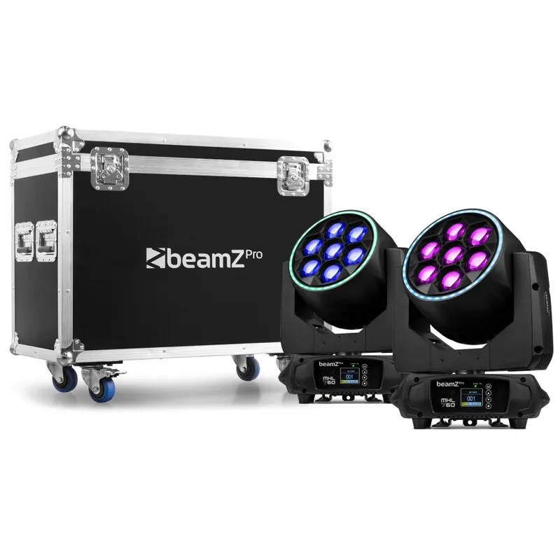 Última Versión BEAMZ PRO 152.127 MHL760 LED BEE EYE CABEZA MOVIL CON ZOOM 2 PIEZAS EN FLIGHTCASE