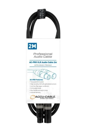 Marca Reconocida ACCU-CABLE AC-PRO XLR AUDIO CABLE 2M
