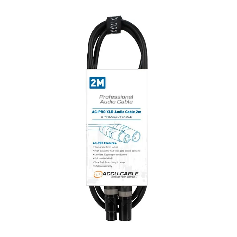 Marca Reconocida ACCU-CABLE AC-PRO XLR AUDIO CABLE 2M