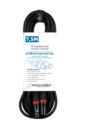 Marca Reconocida ACCU-CABLE AC-PRO XLR AUDIO CABLE 7.5M