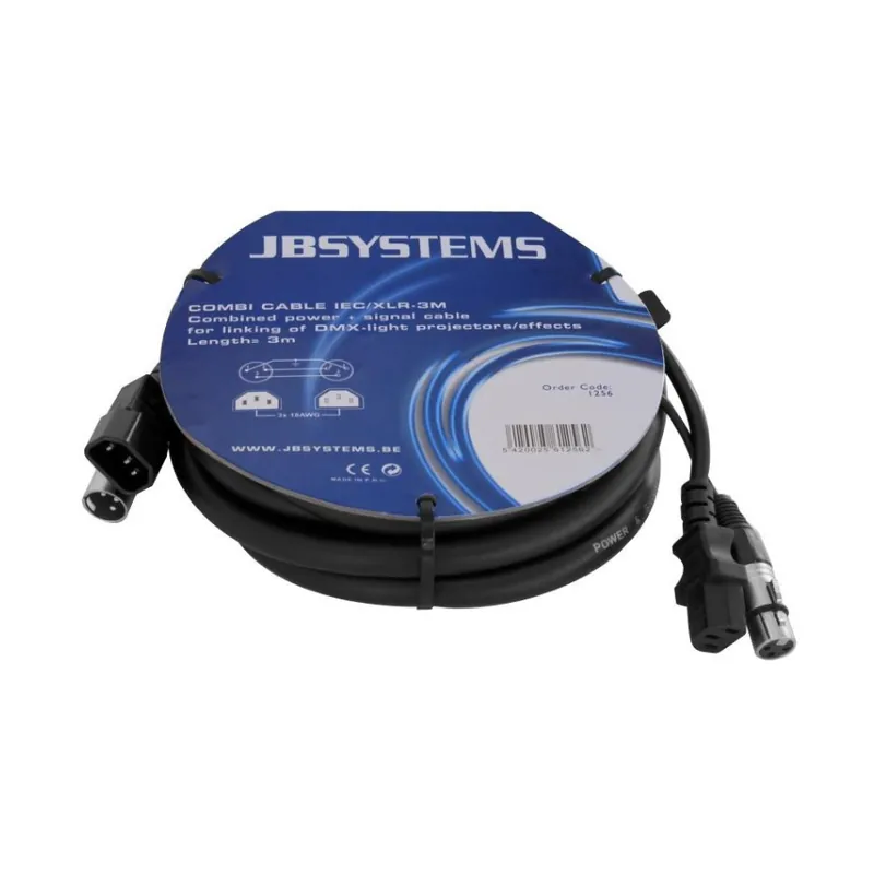 JB SYSTEMS CABLE COMBI IEC H/M - XLR M/H 3M Precio De Oferta