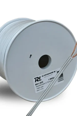 PD CONNEX 801.422 RX26 CABLE PARALELO ALTAVOZ, 2 X 0,75MM, 6.0A, BLANCO, 100M Novedad