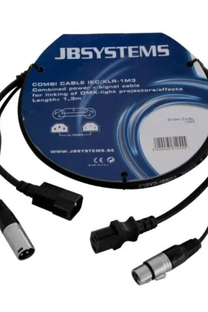 JB SYSTEMS CABLE COMBI IEC H/M - XLR M/H 1.3M Promoción