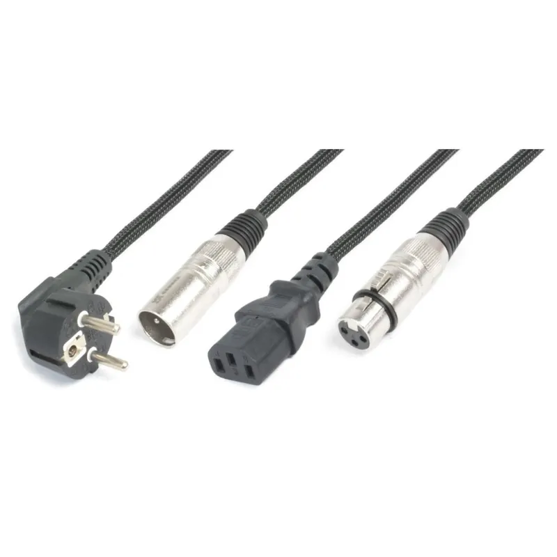 Pago Seguro BEAMZ PRO 176.749 CX10-15 LIGERO COMBI CABLE SHUKO - XLR M / IEC F - XLR F 15M
