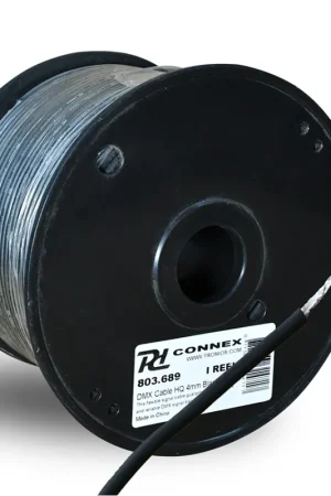 Popular PD CONNEX 803.689 RX52 DMX HQ CABLE 4MM 100M NEGRO 2 CONDUCTORES