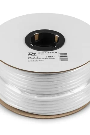 PD CONNEX 801.817 RX10W CABLE ALTAVOZ LINEA DE 100V, 2 X 1.5MM, 15A, BLANCO, 50M Certificado