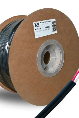 Precio De Fábrica PD CONNEX 803.436 RX38 CABLE DE AUDIO 2 CONDUCTORES NEGRO 100M