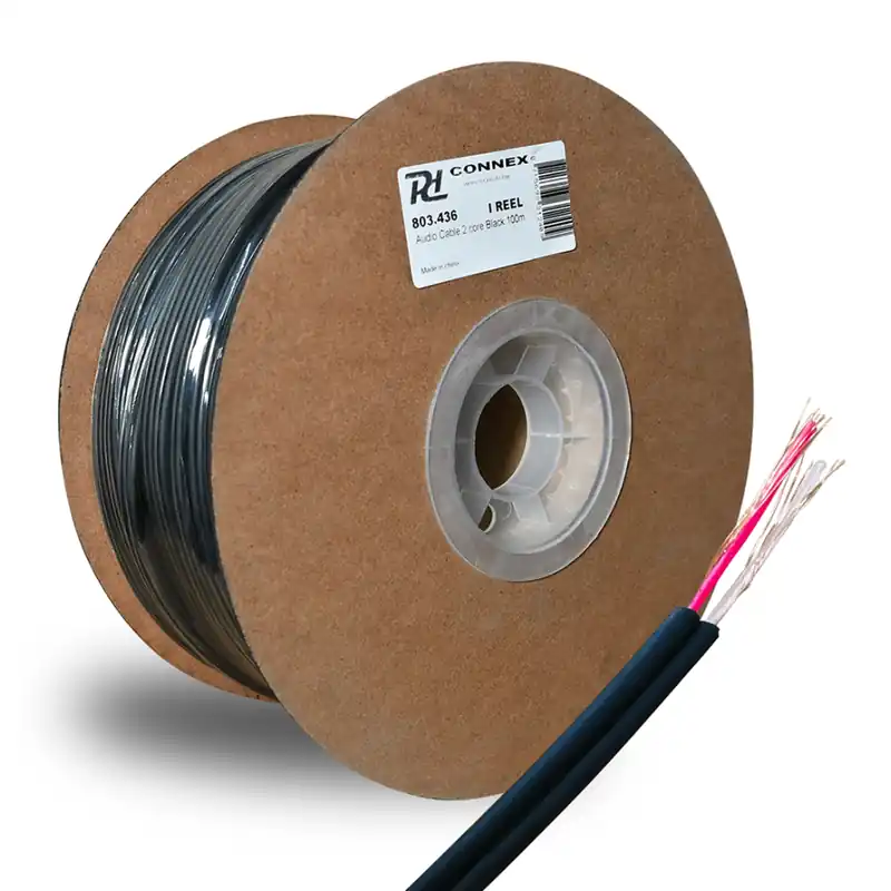 Precio De Fábrica PD CONNEX 803.436 RX38 CABLE DE AUDIO 2 CONDUCTORES NEGRO 100M