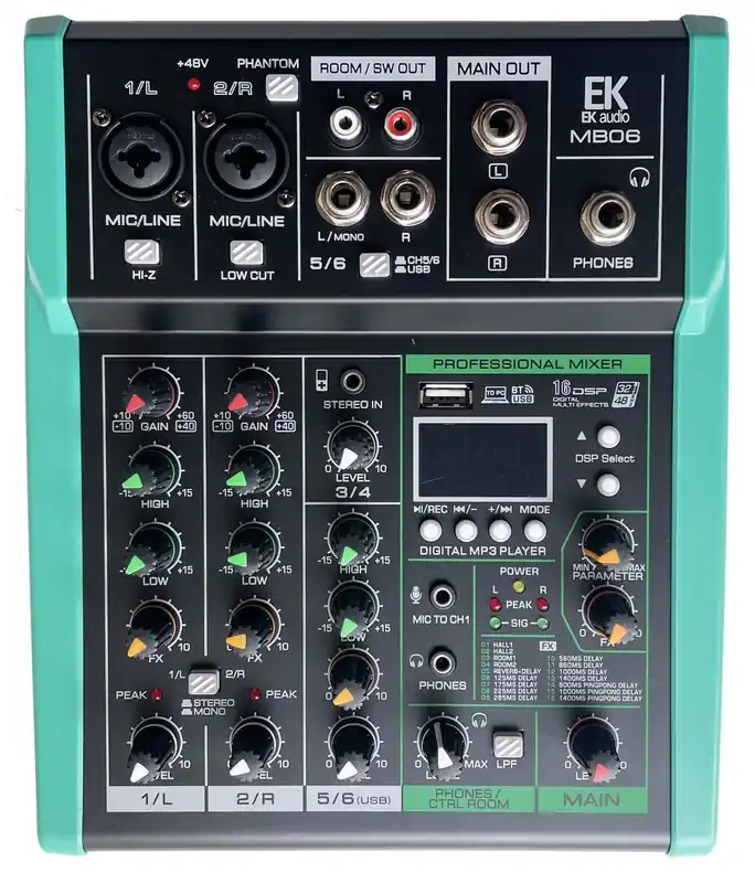 Imprescindible (Must-Have) EK Audio MB06 mesa de mezclas con efectos