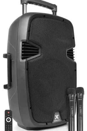 Vonyx SPJ-PA912 Bafle Movil activo ABS 12 2 micros UHF/USB/MP3 Envío Inmediato
