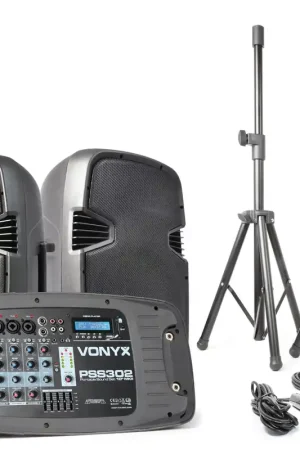 Vonyx pss302 set portatil 10 sd/usb/mp3/bt con tripode Novedad