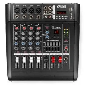 Vonyx AM5A Mezclador de 5 canales con amplificador DSP/BT/SD/USB/MP3 Precio Reducido