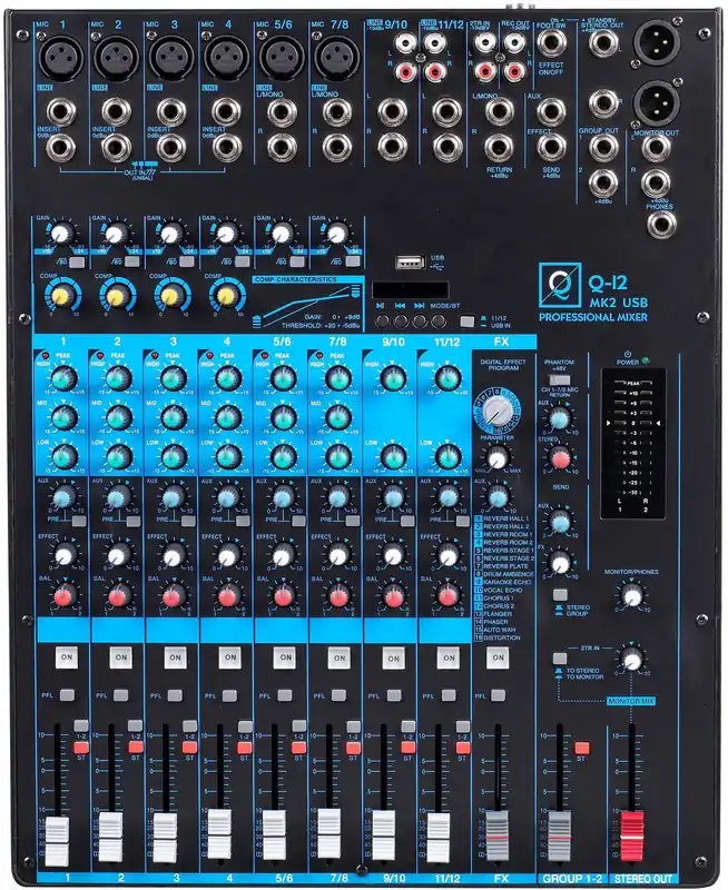 Oqan Mixer Q12 Mk2 USB mesa de mezclas analogica Última Versión
