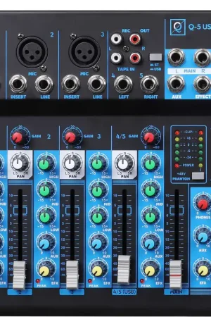 Promoción Exclusiva Oqan Mixer Q5 MK2 USB mesa de mezclas analogica