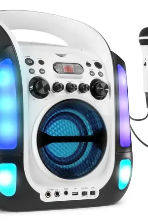 Fenton Sbs30w Sistema Karaoke Con Cd Y 2 Micros Blanco Oferta Especial