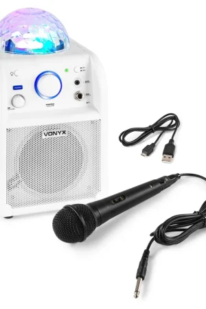Vonyx SBS50W BT Bafle Karaoke blanco con bola LED Stock Limitado